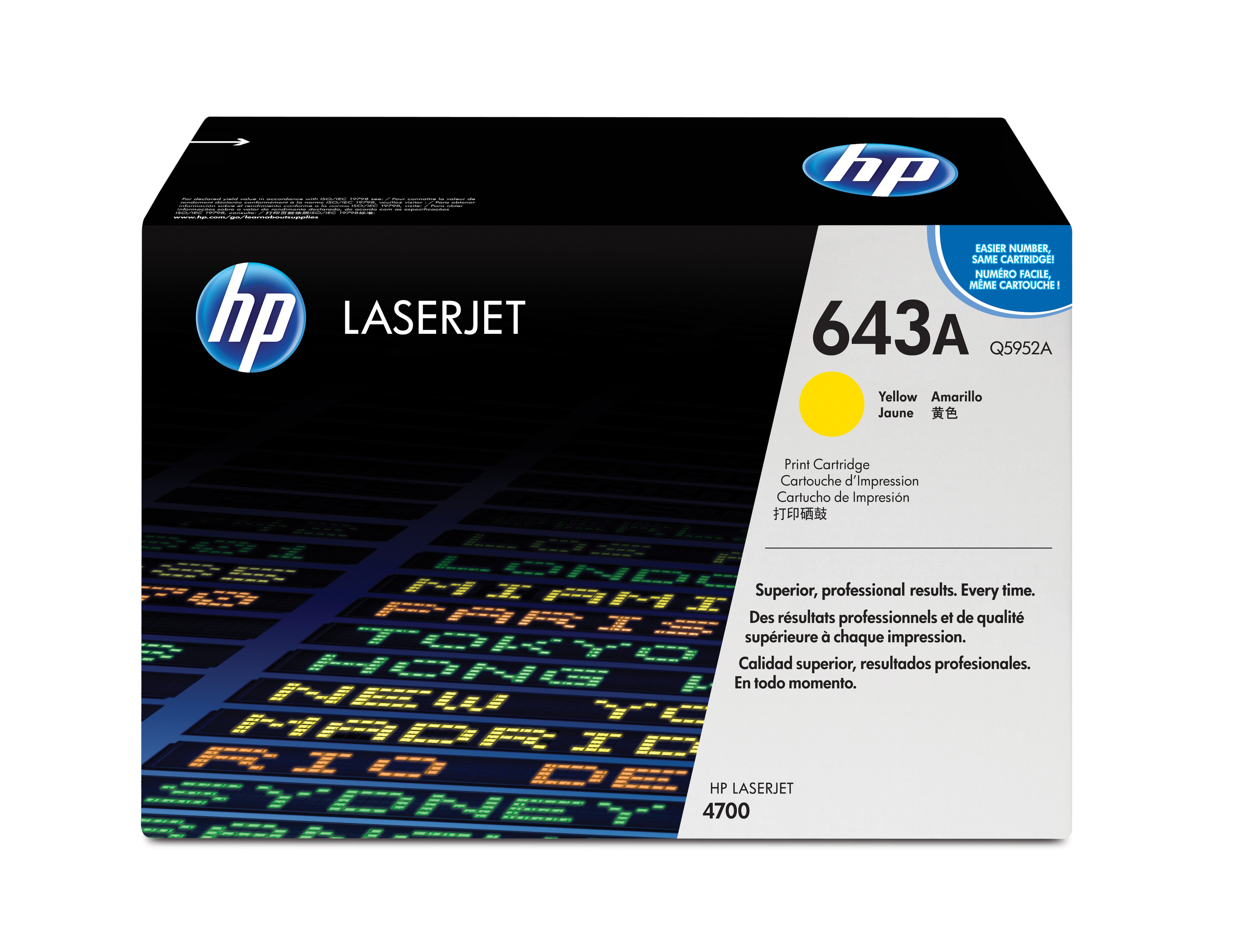 

Картридж HP 643A Q5952A для принтера Color LaserJet 4700 жёлтый (10000 page), 643A