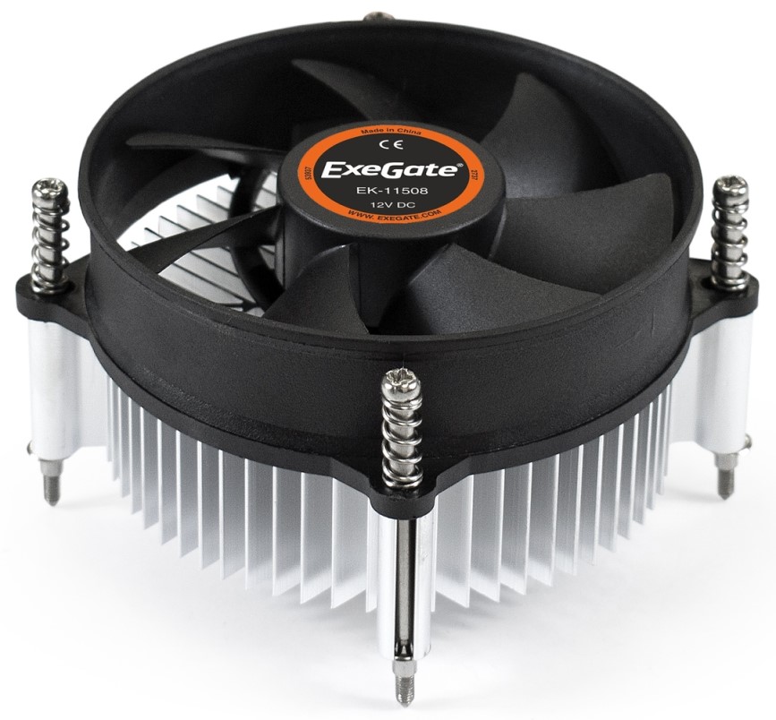 

Кулер Exegate EK-11508 EX286138RUS LGA775/1150/1151/1155/1156 (Al, 90mm fan, 2200rpm, 48CFM, 22dBA, 4 pin, TDP 75W) Retail color box, EK-11508