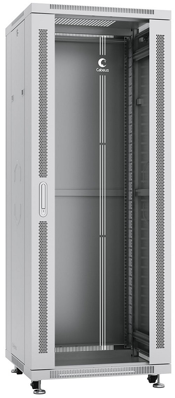 

Шкаф напольный 19", 32U Cabeus SH-05C-32U60/100 600x1000x1610mm (ШхГхВ) передняя стеклянная и задняя сплошная металлическая двери, ручка с замком, цве, SH-05C-32U60/100