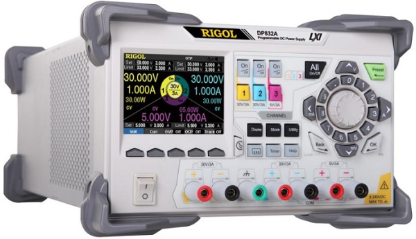 Изображение товара Трехканальный программируемый источник питания Rigol DP832A 0-30 В 3 А настольный