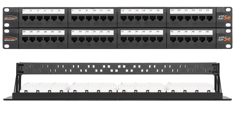 фото Патч-панель  NikoMax NMC-RP48UD2-2U-BK