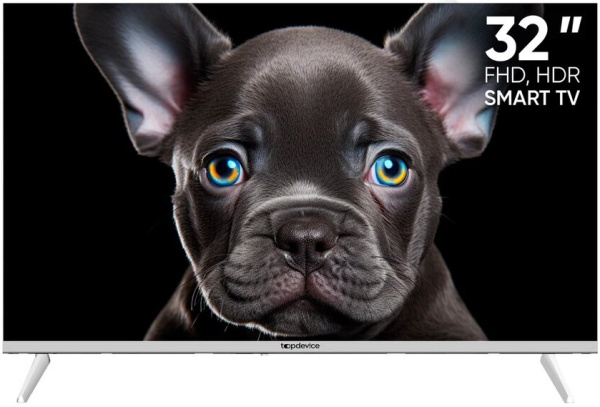 Изображение товара Безрамочный смарт телевизор TopDevice TDTV32CS08F_WE 32 дюйма с Full HD