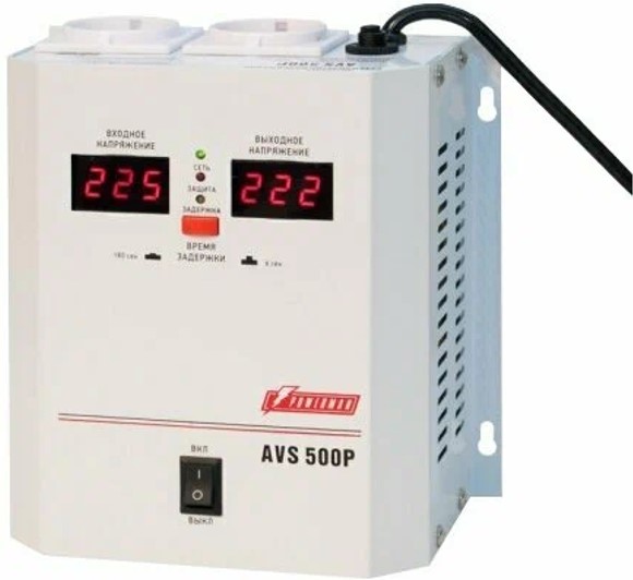 Источник бесперебойного питания AVS-500P Stabilizer POWERMAN AVS 500P, step-type regulator, digital indicators of voltage levels, 500VA, 110-260V, m