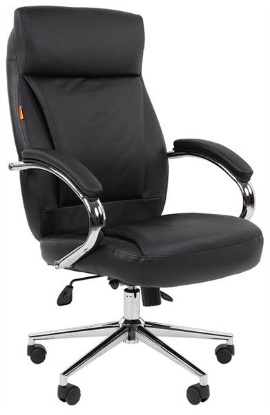 

Кресло офисное Chairman 794 7194218 Россия хром нат. кожа/экокожа черная, 794