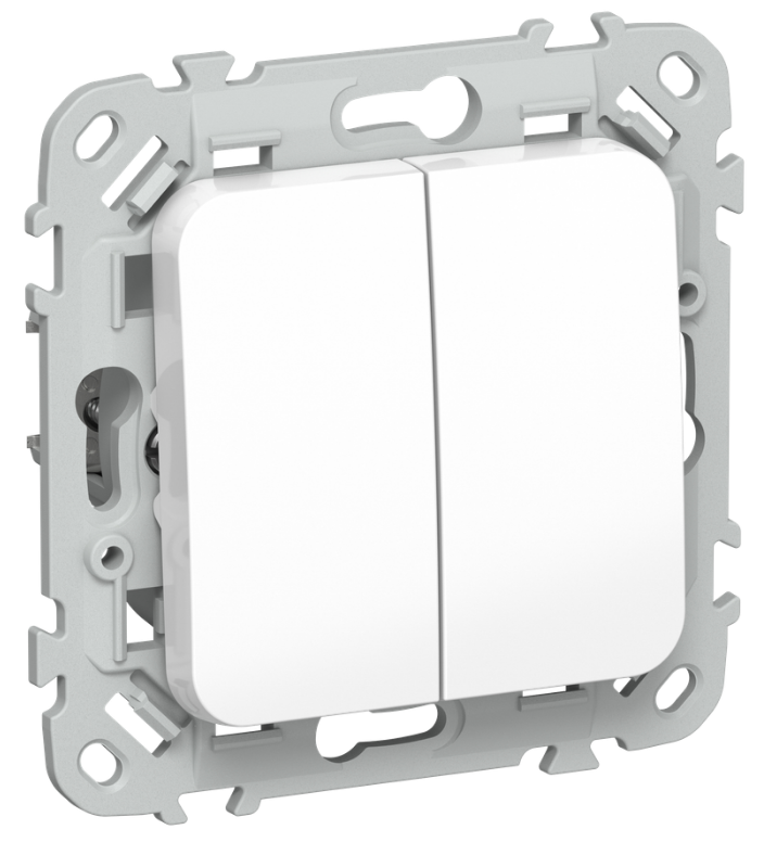 

Выключатель двухклавишный IEK FI-V24-0-10-1-K01 FLITE кнопочный 10А ВС12-2-0-ФлБ белый, FI-V24-0-10-1-K01