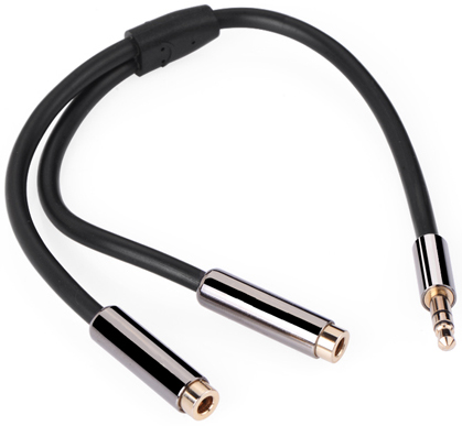 

Переходник аудио UGreen UG-10532 разветвитель гибкий 0.2 m jack 3,5 mm AM / jack 3,5 mm 2 AF, метал, черн, UG-10532