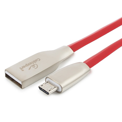 

Кабель интерфейсный USB 2.0 Cablexpert CC-G-mUSB01R-3M AM/microB, красный, блистер, CC-G-mUSB01R-3M
