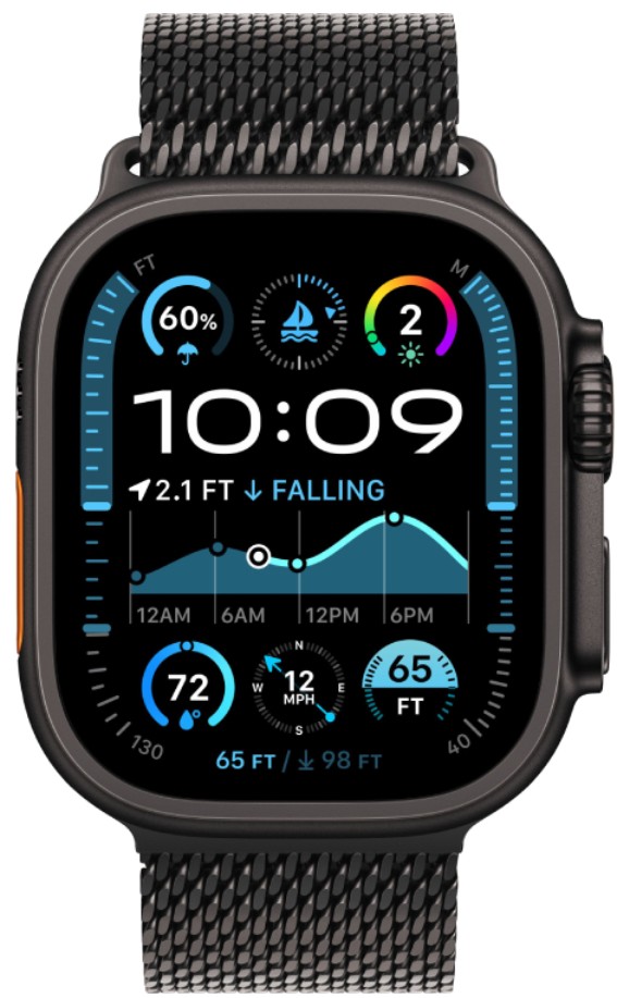 

Часы Apple Watch Ultra 2 GPS + Cellular 49mm MX5U3 Black Titanium Case with Black Titanium Milanese Loop - M, Watch Ultra 2 GPS + Cellular 49mm