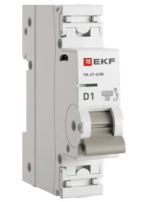 Изображение товара Автоматический выключатель EKF M634101D серия ВА 47-63N 1 полюс 230 В IP20