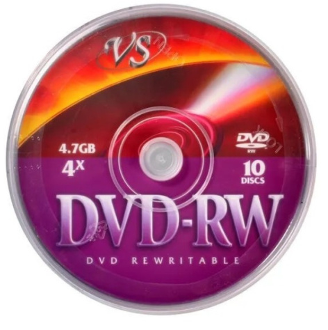 Изображение товара Диск DVD-RW VSDVDRWCB1001 4.7 ГБ 12 см высокая скорость записи