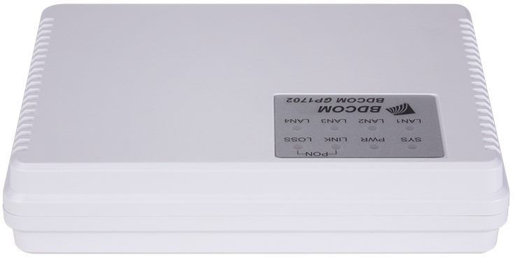 

Коммутатор BDCom GP1702-4G Терминал FTTH/O xPON ONU, 1 GPON/EPON port (SC/UPC), 1GE+3FE LAN, plastic hull, DC12V/0.5A external adaptor, GP1702-4G