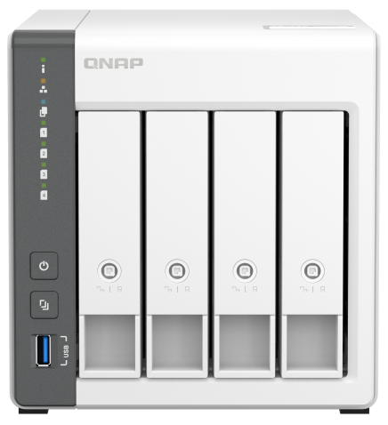 

Сетевой накопитель QNAP TS-433-4G RAID, 4 отсека 3,5"/2,5". ARM Cortex-A55 2.0 ГГц, 4GB, TS-433-4G
