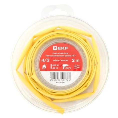 Изображение товара Термоусаживаемая трубка EKF tut-4-y-b 2 м тонкостенная для электроизоляции