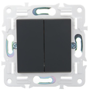 фото Выключатель двухклавишный с подсветкой IEK SK-V20-1-10-K53