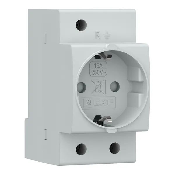 

Розетка силовая на DIN-рейку EKF RDE4716 РДЕ-47 16А (под евро вилку с заземлением) PROxima, RDE4716