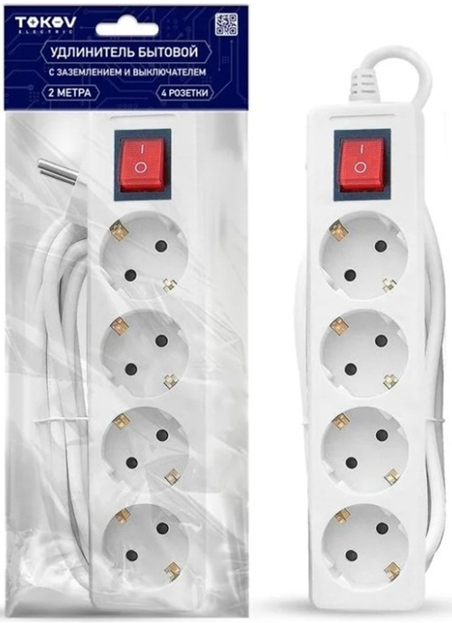 фото Удлинитель  TOKOV ELECTRIC TKE-C01-BU4-2-1-ZV