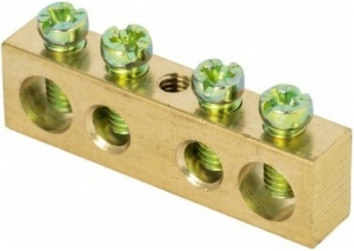 

Шина EKF sn0-63-04-r PEN "ноль-земля" (6x9мм) 4 отв. латунь крепеж по центру розн. стикер, sn0-63-04-r