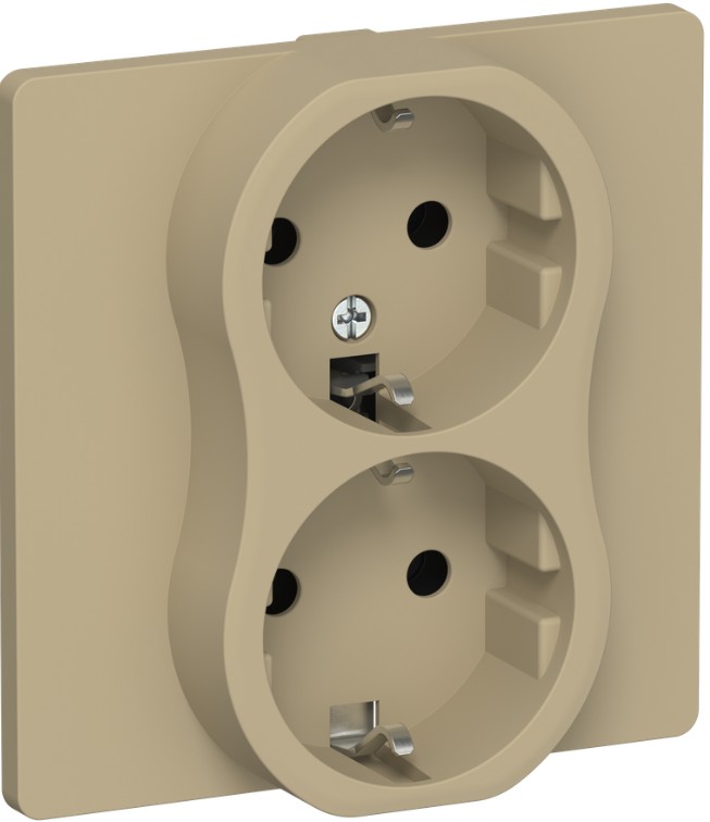 

Розетка двухместная с заземлением IEK FI-R21C-16-1-K59 FLITE без защитных шторок безвинтовое крепление 16А РС12-1-К-ФлХ хаки, FI-R21C-16-1-K59