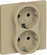 фото Розетка двухместная с заземлением  IEK FI-R21C-16-1-K59