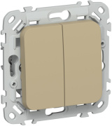 фото Переключатель двухклавишный  IEK FI-V22-0-10-1-K59