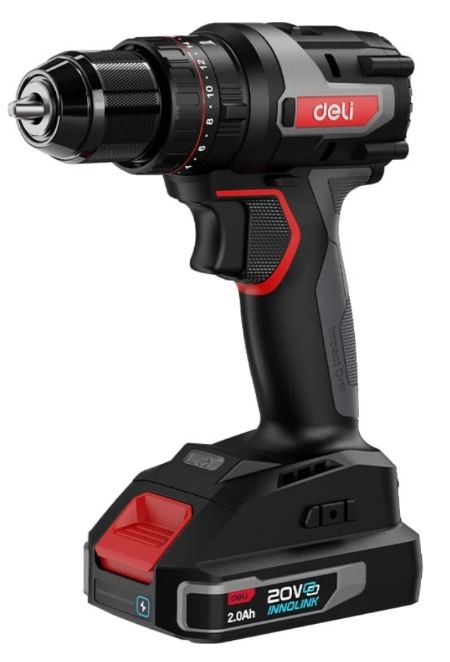 

Дрель - шуруповерт Deli DE-CZ20-1D2 аккумуляторная ударная (2 АКБ*2Ач+ЗУ, 20В, 13мм, 70Нм, сумка), DE-CZ20-1D2