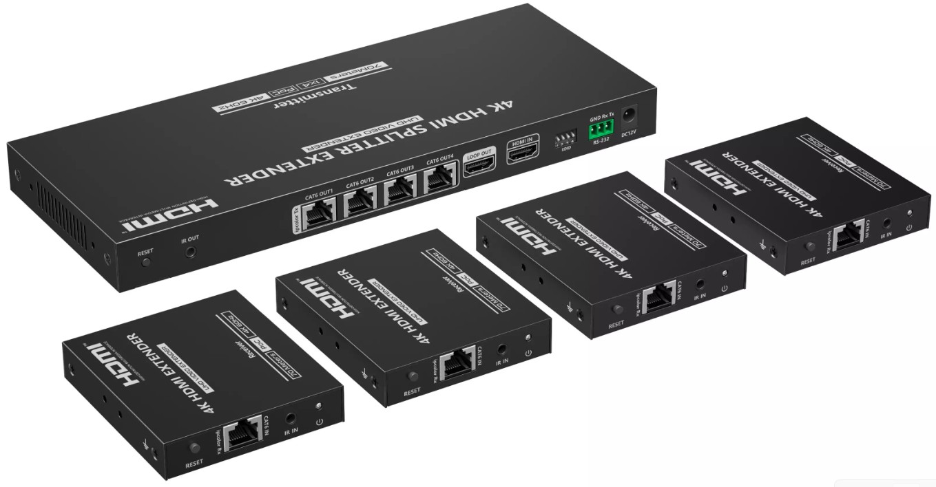 

Удлинитель KVM LENKENG LKV824P-N разветвитель 1x4 HDMI, 4K, ИК, CAT6, до 70 метров, PoC, LKV824P-N