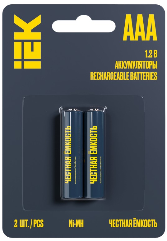 

Аккумулятор IEK AAK-NIMH-03-1100-L02 GREEN Ni-MH AAA 1100мАч (2шт/блистер), AAK-NIMH-03-1100-L02