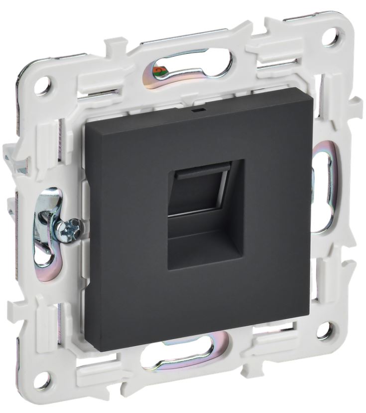 

Розетка компьютерная IEK SK-K10-2-K53 SKANDY RJ45 кат.6 SK-K02G Графит, SK-K10-2-K53