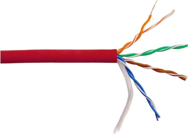 Изображение товара Кабель витая пара Lanmaster LAN-5EUTP-HFLT-RD 305 м внутри помещений