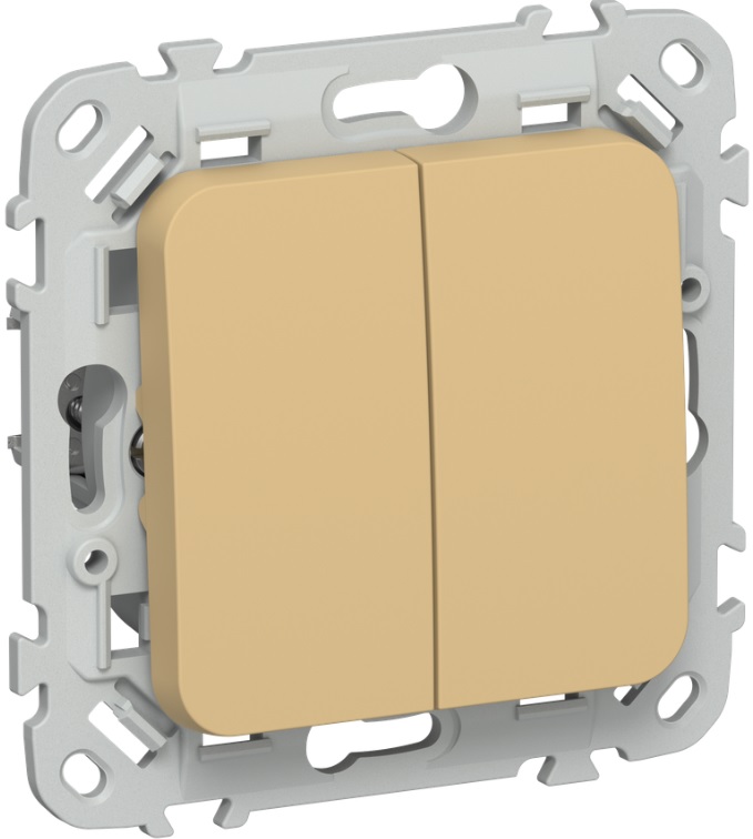 

Переключатель двухклавишный IEK FI-V22-0-10-1-K89 FLITE 10А ВС62-1-0-ФлШм шамуа, FI-V22-0-10-1-K89