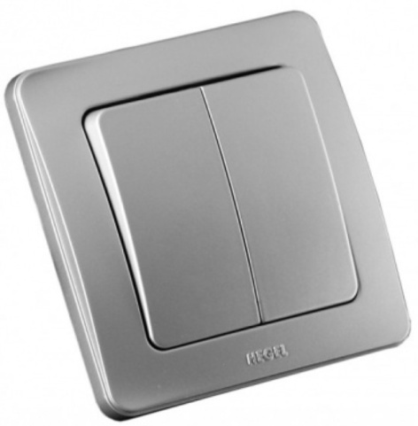 Изображение товара Выключатель двухклавишный HEGEL ВС10-351-06 для управления освещением