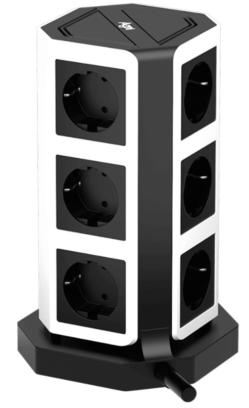 

Сетевой фильтр AGNI TP-VD5U9E-C-2m-black-white 9 розеток, 16А, 4000Вт, 220-250В, 2 м, 3x1,5mm2, 4*USB, Type-C, черно-белый, TP-VD5U9E-C-2m-black-white