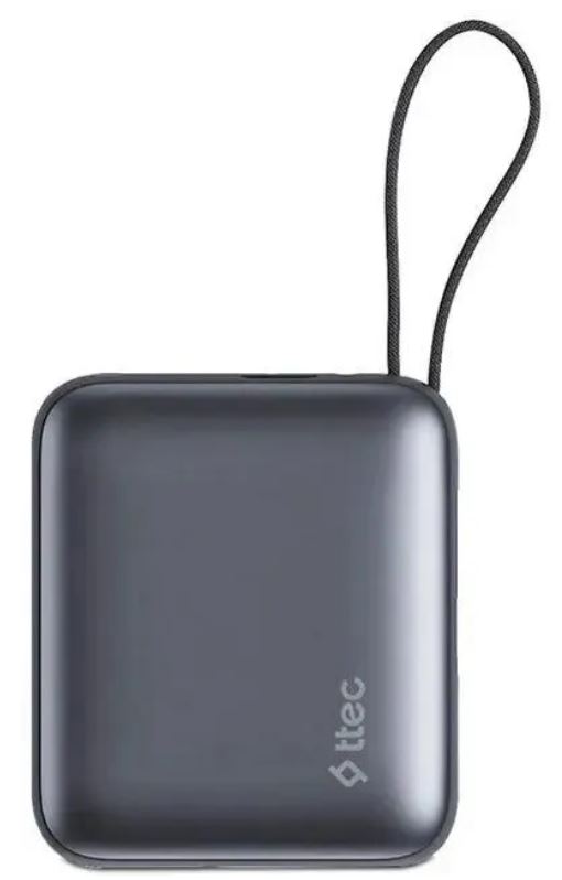 

Аккумулятор внешний TTEC ReCharger Mini 2BB231GR LCD 10000mAh USB-C PD 20W Powerbank с кабелем USB-C&Lightning, цвет: серый, ReCharger Mini