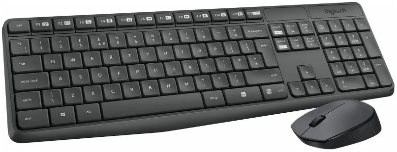 

Клавиатура и мышь Wireless Logitech MK235 920-007931 клав: серый, мышь: серый/черный, USB, MK235