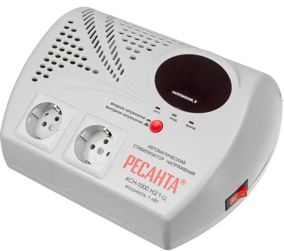 

Стабилизатор Ресанта АСН-1000Н2/1-Ц (63/6/13) мощность 1000 Вт; вх/вых напряжение 140-260 В/202-238 В; скор стабилизации 35 В/с; точн стабилизации 8%, 63/6/13