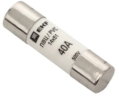 

Предохранитель EKF pvc-14x51-40 цилиндрический ПВЦ (14х51) 40А, pvc-14x51-40