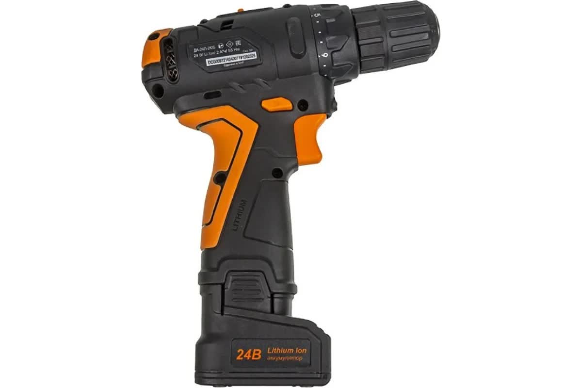 

Дрель - шуруповерт Вихрь ДА-24Л-2К/Б 72/14/24 аккумуляторная (2,0 А/ч) (бесщеточный двигатель), ДА-24Л-2К/Б