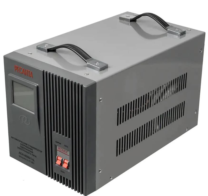 

Стабилизатор Ресанта 63/6/7 АСН-8000/1-Ц однофазный, цифровой 220В 8000Вт вх.:140-260В, 63/6/7