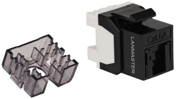 

Модуль Lanmaster LAN-OK45U6A/180R-BK Keystone, RJ45, неэкранированный, кат.6A, со встроенной шторкой, 180 градусов, черный, LAN-OK45U6A/180R-BK