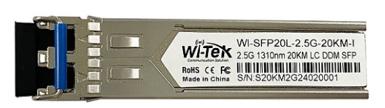 

Модуль SFP+ Wi-Tek WI-SFP20L-2.5G-20KM-I промышленный с разъемом LC, до 20км, WI-SFP20L-2.5G-20KM-I