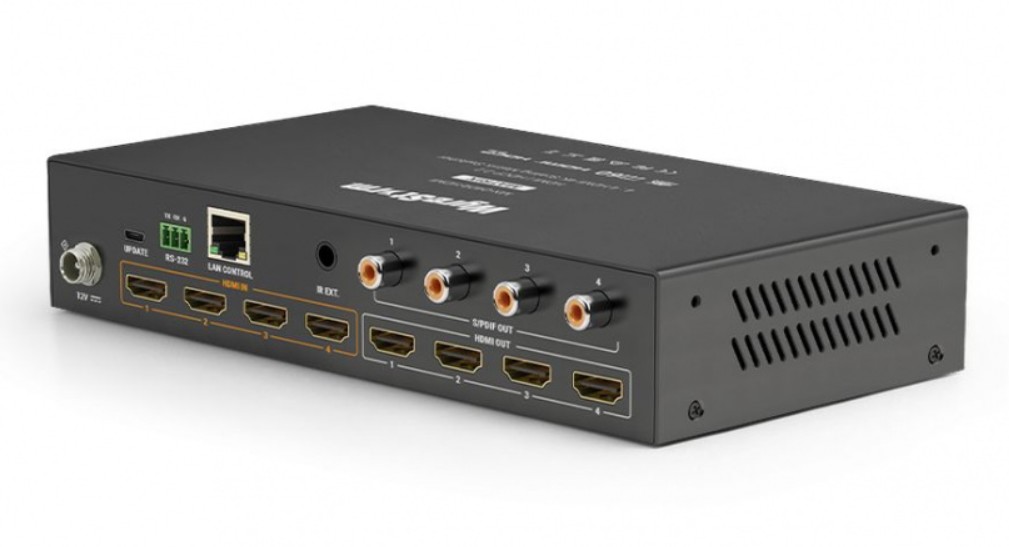 

Коммутатор матричный Wyrestorm MX-0404-HDMI 4K HDR 4x4 HDMI с де-эмбеддированием аудио и скалирующими выходами, MX-0404-HDMI