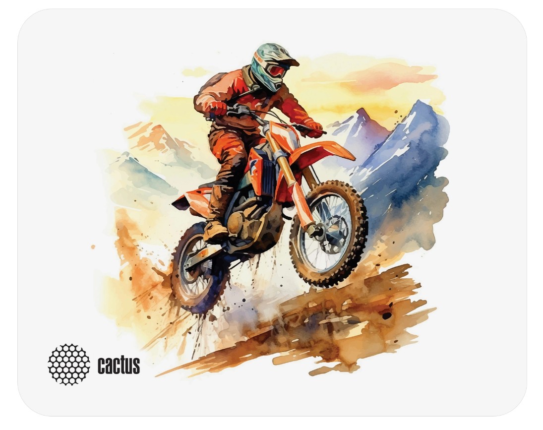 

Коврик для мыши Cactus CS-MP-D12S Motobike 250x200x3мм, CS-MP-D12S