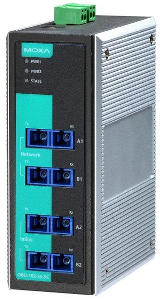 

Коммутатор MOXA OBU-102-SS-SC 2-канальный оптоволоконный bypass с 4 портами 100M/1G/10G (одномодовое волокно, разъем SC), дублированое питание, -20..., OBU-102-SS-SC