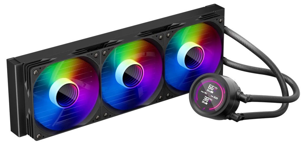 

Система охлаждения жидкостная 1STPLAYER TS4 360 Black TS4-360-BK (3*120mm,), TS4 360 Black