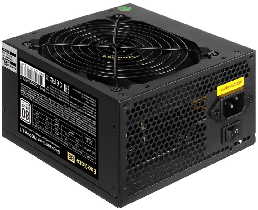 

Блок питания ATX Exegate 700PPH-LT-S-OEM EX282048RUS-OEM-S 700W 80 PLUS, APFC, SC, КПД 82%, 120mm fan, 24pin, 2x(4+4)pin, 2*PCI-E, 6*SATA, 3*IDE, кабе, 700PPH-LT-S-OEM