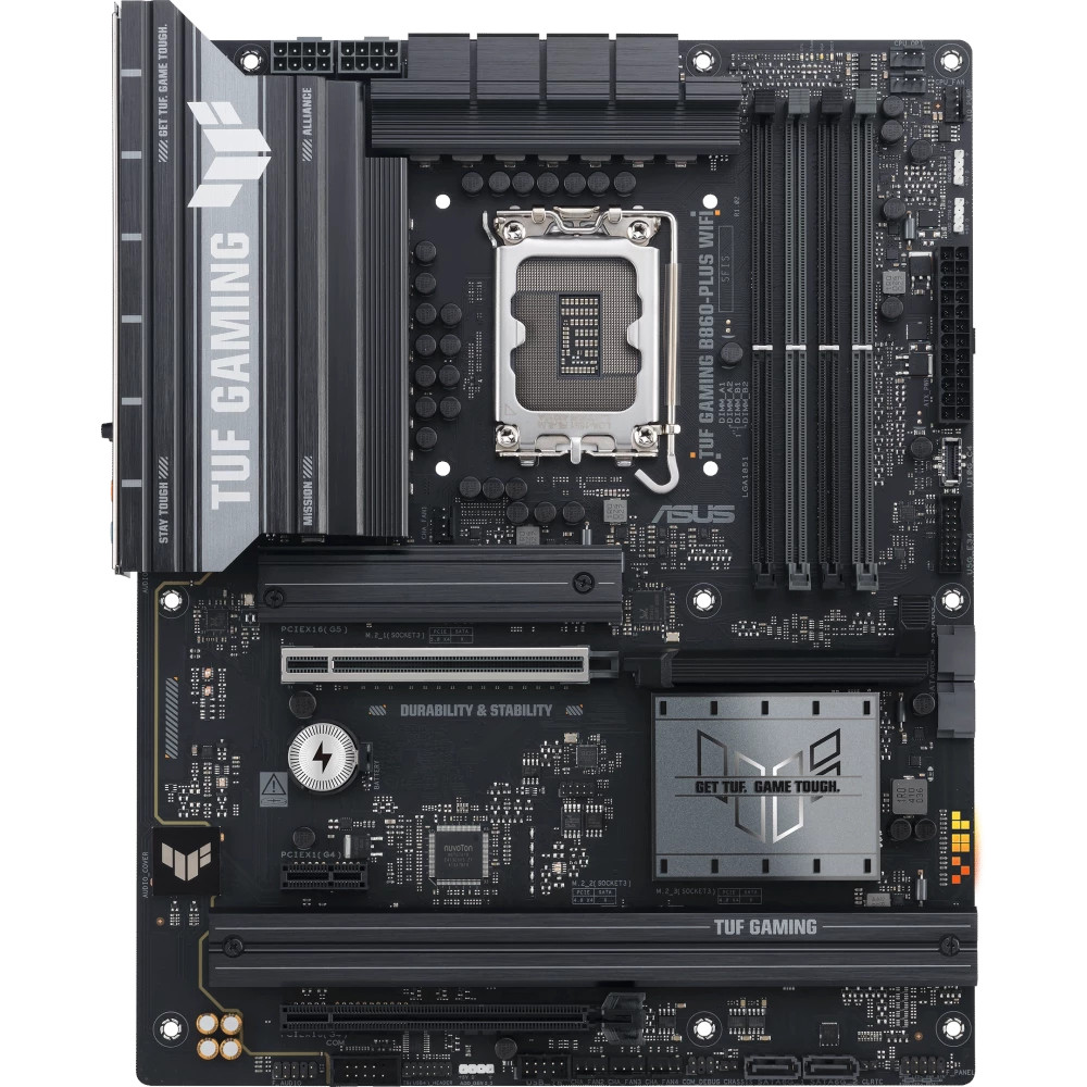 

Материнская плата ATX ASUS TUF GAMING B860-PLUS WIFI (LGA1851, B860, 4*DDR5, 4*SATA, 3*M.2, WiFi, BT, 5*USB 3.2, 2*USB 2.0, USB Type-C, 2*PCIe, DP, HD, TUF GAMING B860-PLUS WIFI