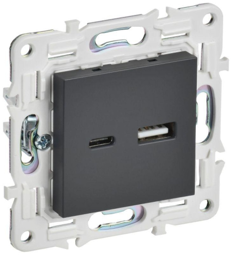 Изображение товара Розетка USB IEK SK-U22-018-K48 для быстрой зарядки с двумя разъемами