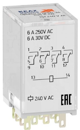 

Реле промежуточное КЭАЗ 281115 OptiRel G RP55-34-240-6-CO, 281115