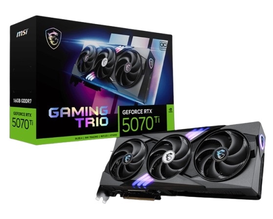 

Видеокарта PCI-E MSI GeForce RTX 5070 TI GAMING TRIO OC PLUS (RTX 5070 Ti 16G GAMING TRIO OC PLUS) 16GB GDDR7 256bit 2580/28000MHz HDMI 3*DP, GeForce RTX 5070 TI GAMING TRIO OC PLUS (RTX 5070 Ti 16G GAMING TRIO OC PLUS)