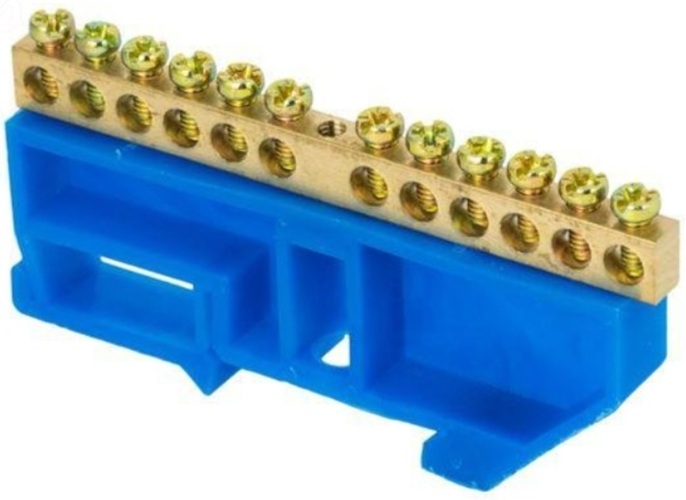 

Шина EKF sn0-63-12 PEN "ноль-земля" 6х9 12 отвер. латунь крепеж по центру, PROxima, sn0-63-12